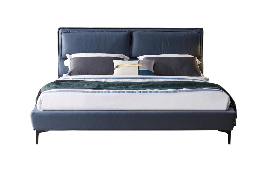 Modern Brown Bedroom Furniture Leather Bed with Speaker USB Charger Massage Sofa Bed Sets