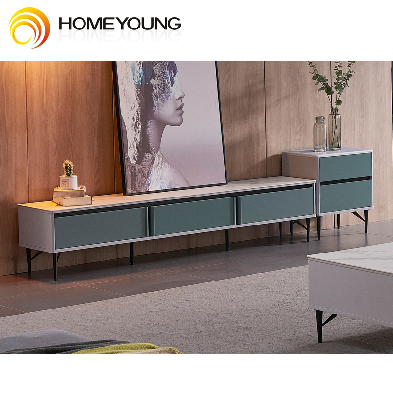 living room furniture set luxury design modern TV stand coffee center table wooden cabinet