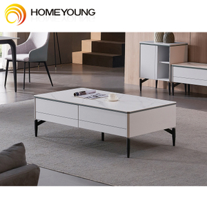 Light luxury marble coffee table combination modern minimalist home small apartment cabinet coffee table