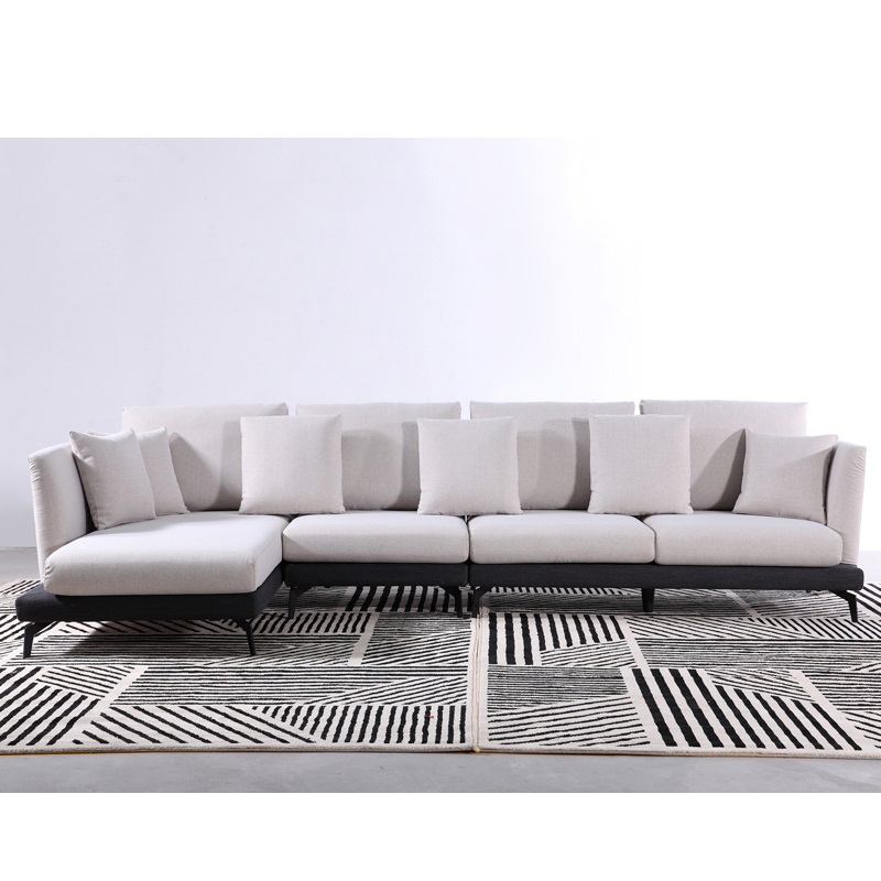 Modern minimalist white fabric sofa Italy minimalist multi-person apartment removable and washable sofa