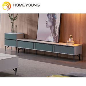 Scandinavian modern minimalist style TV cabinet marble design drawer living room furniture TV cabinet